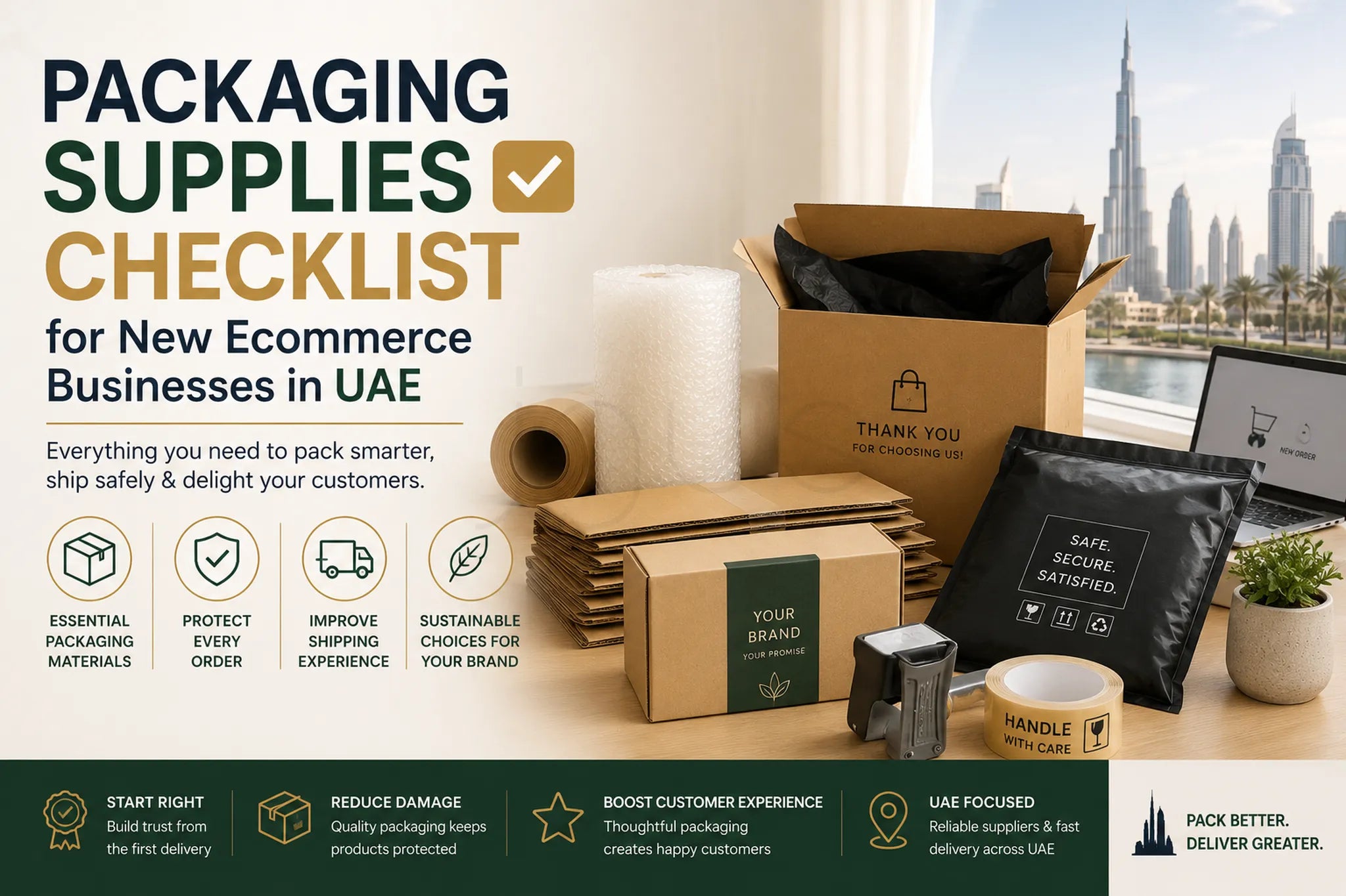 Packaging Supplies Checklist for New Ecommerce Businesses in UAE