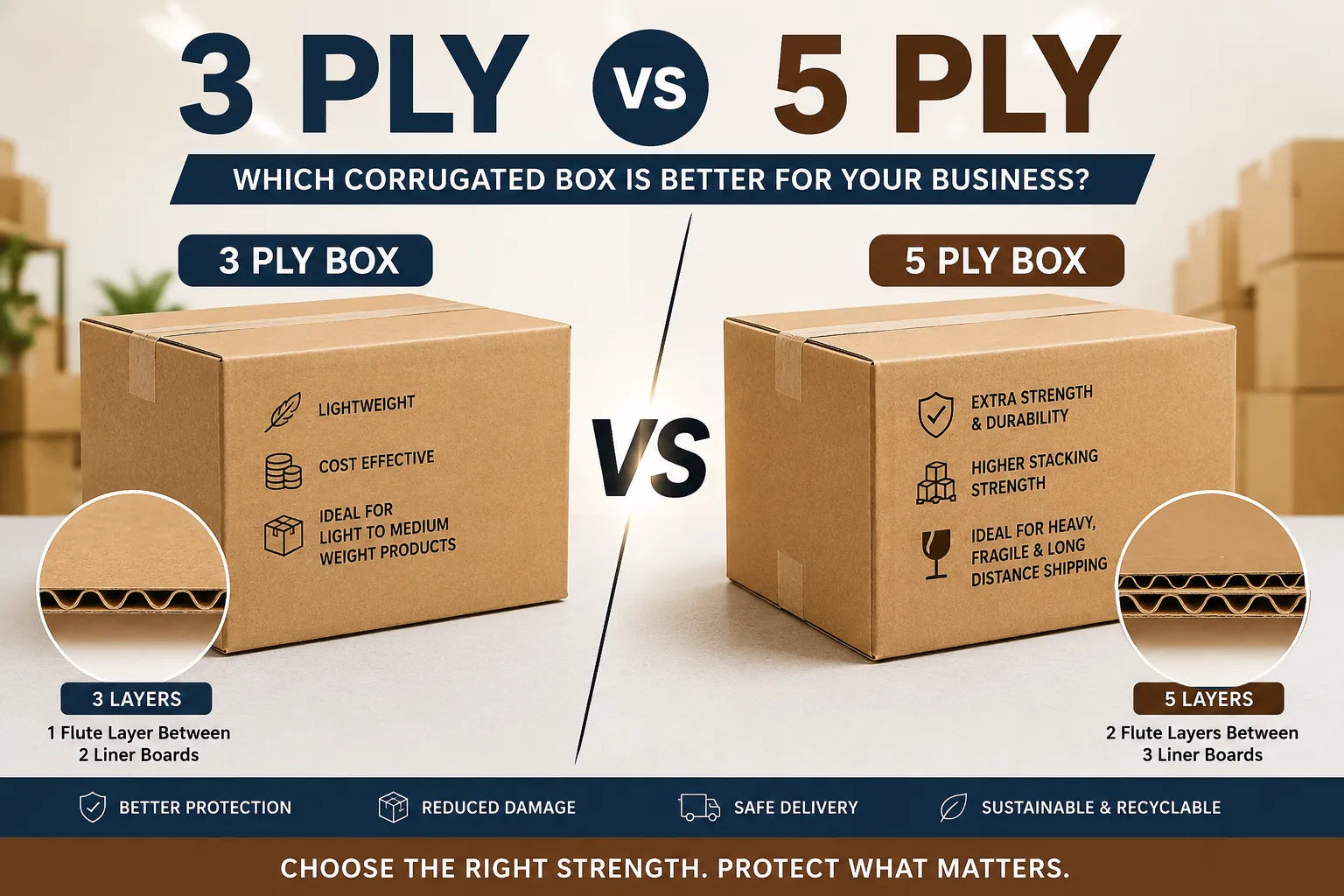 3 Ply vs 5 Ply Corrugated Boxes — Which Packaging Box is Better in UAE?