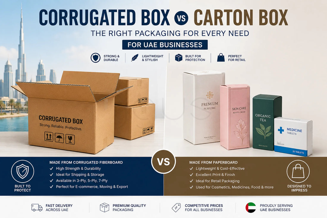 Corrugated Boxes vs Carton Boxes: What’s the Difference and Which Should UAE Businesses Choose?