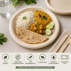 Eco Friendly Bagasse Bio plate  JGUS Pack UAE usage with food