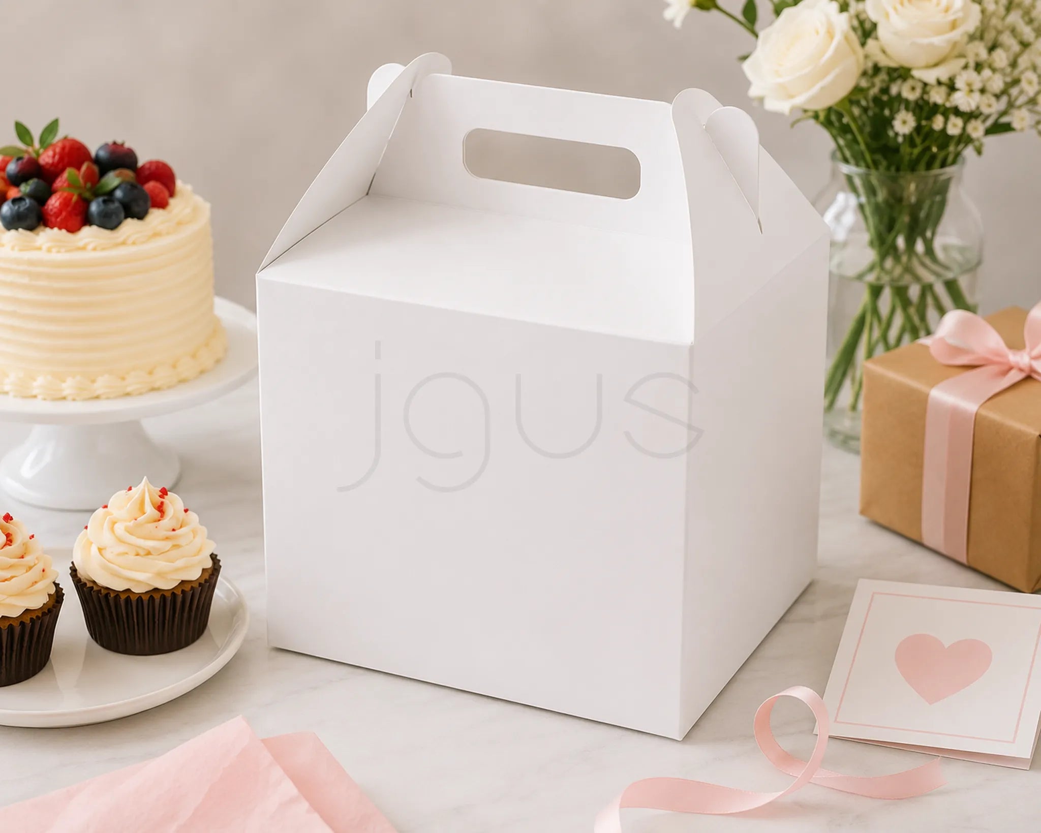Handle Boxes-White-26x26x25CM image 3 - JGUS Pack UAE usage