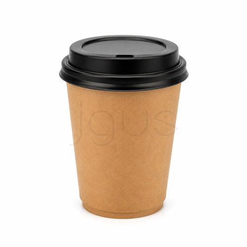 Kraft Paper Coffee Tea Karak Cup with Lid - 235ml - JGUS Pack UAE packaging supplies
