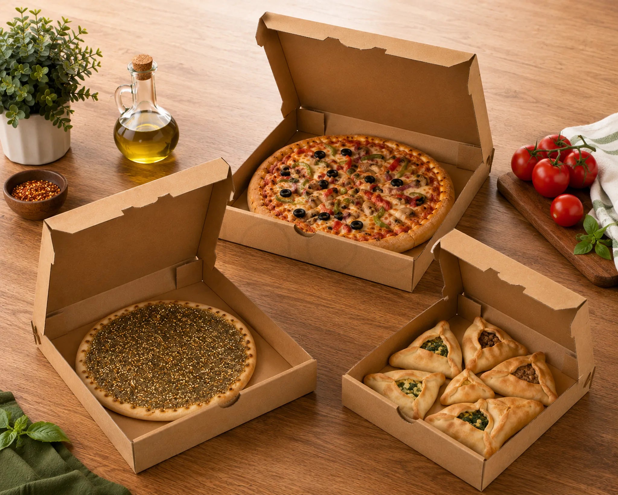 Pizza Fatayer Manakesh Box Brown Plain image 3 - JGUS Pack UAE usage 