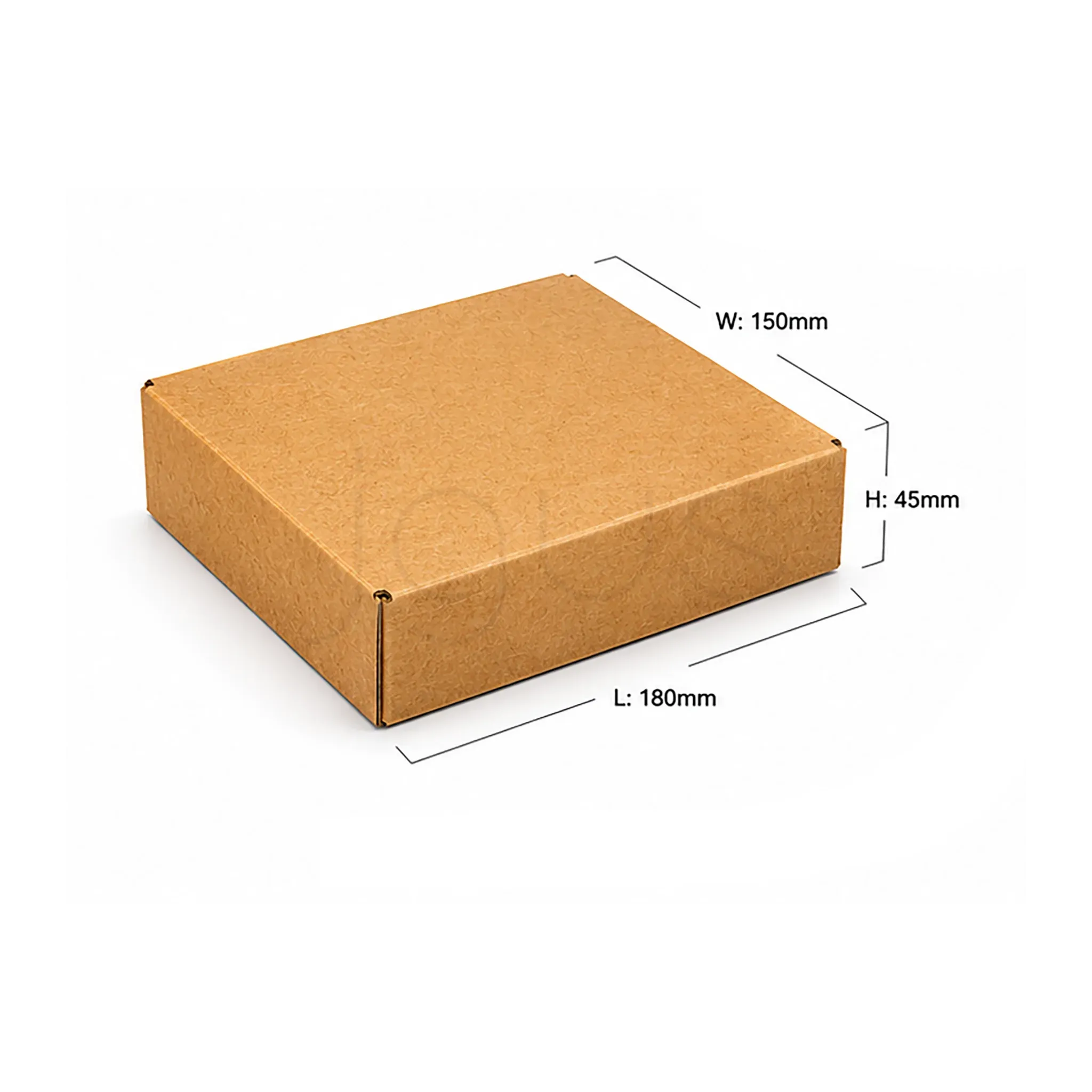 E-Commerce -18x15x4.5CM-Brown - JGUS Pack UAE packaging supplies size guide