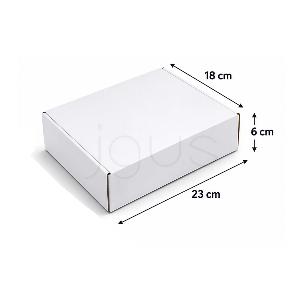 E-Commerce Boxes 23x18x6 CM White image 2 - JGUS Pack UAE size guide