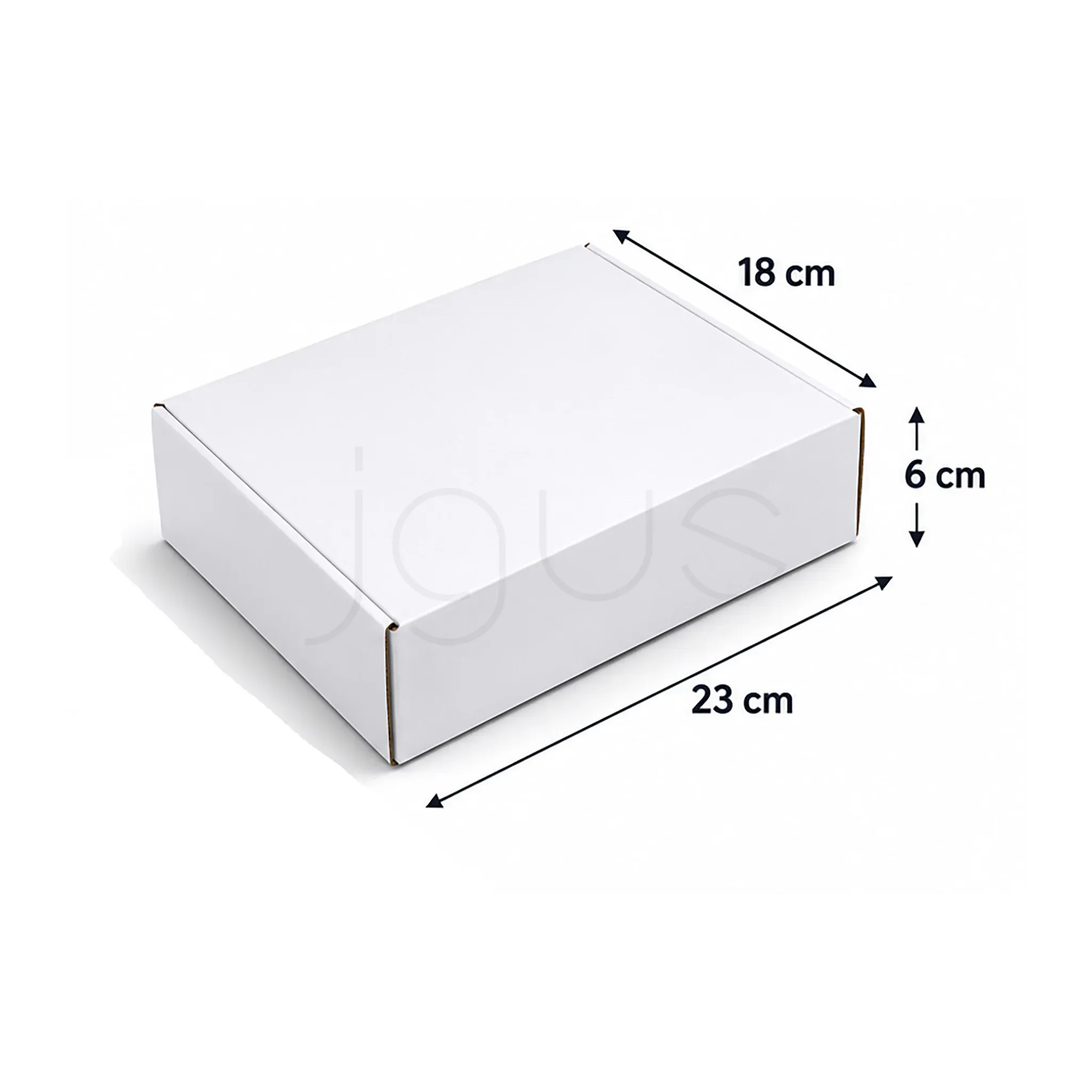 E-Commerce Boxes 23x18x6 CM White image 2 - JGUS Pack UAE size guide