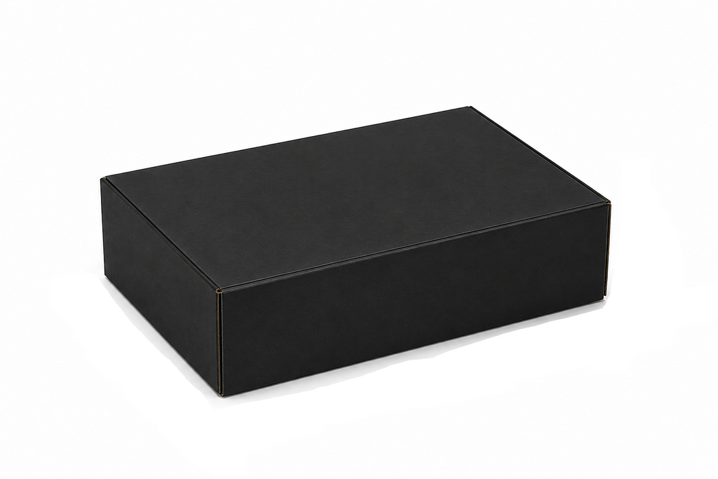 Black rectangular box on a white background