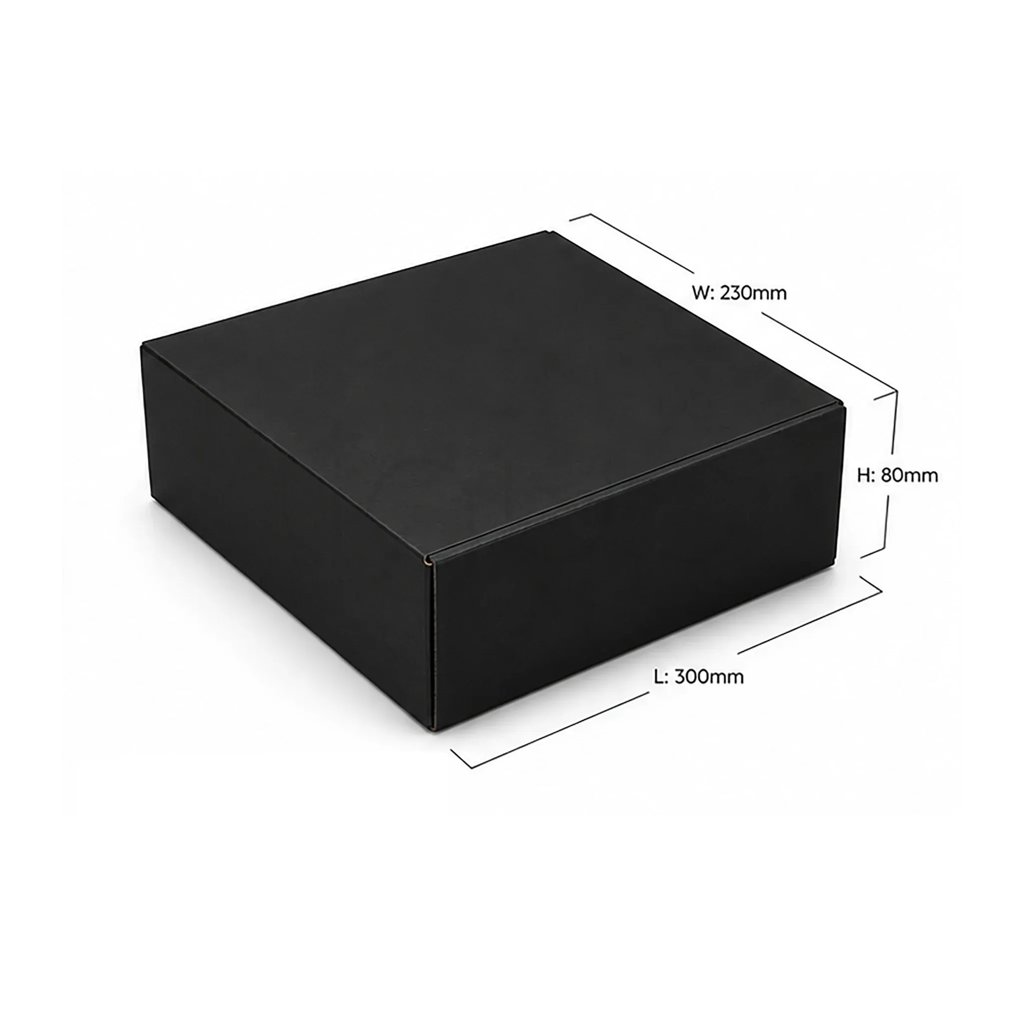 E-Commerce Boxes 30x23x8cm -Black image 2 - JGUS Pack UAE size guide