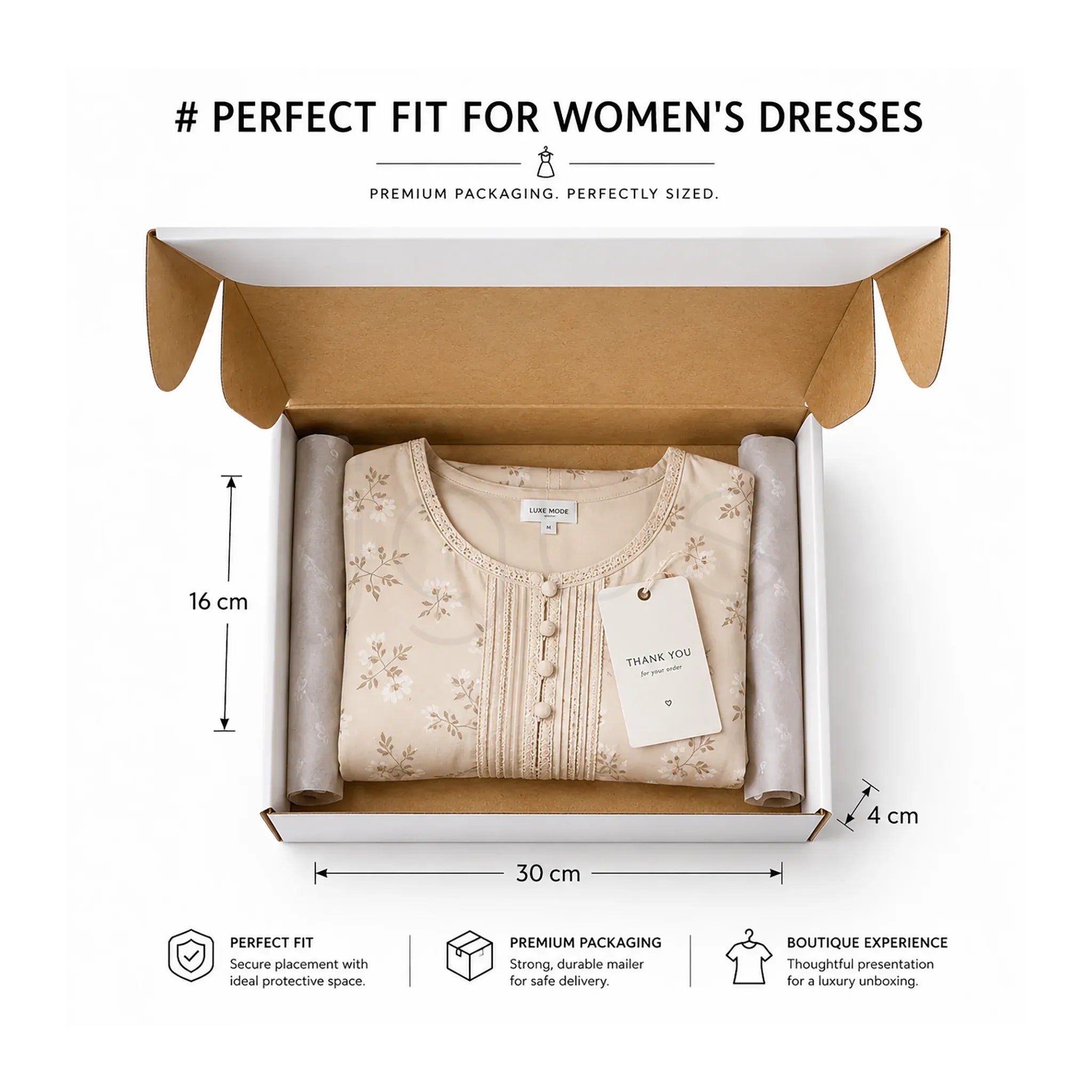E-Commerce Boxes 31x23x13CM-White image 2 - JGUS Pack UAE capacity guide