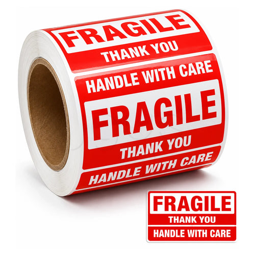 Fragile Shipping Label Stickers-75x50mm-500pcs 10 pcs - JGUS Pack UAE packaging supplies