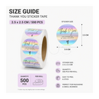 Thank You PVC Stickers 5x15cm - 100Pcs/Roll image 2 - JGUS Pack UAE