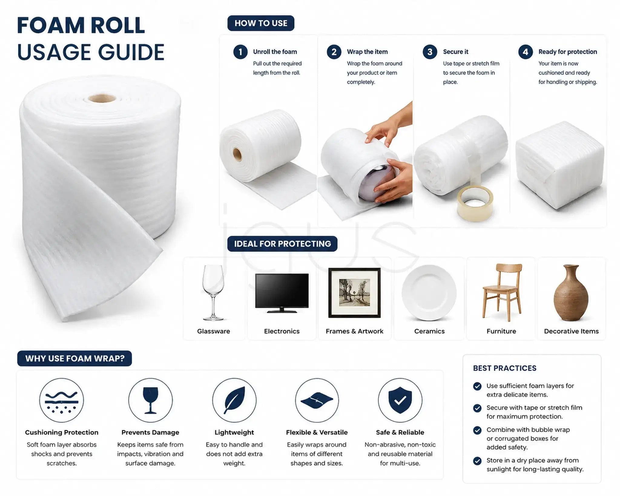 Foam Roll - 2Mm/89mtr image 3 - JGUS Pack UAE usage guide