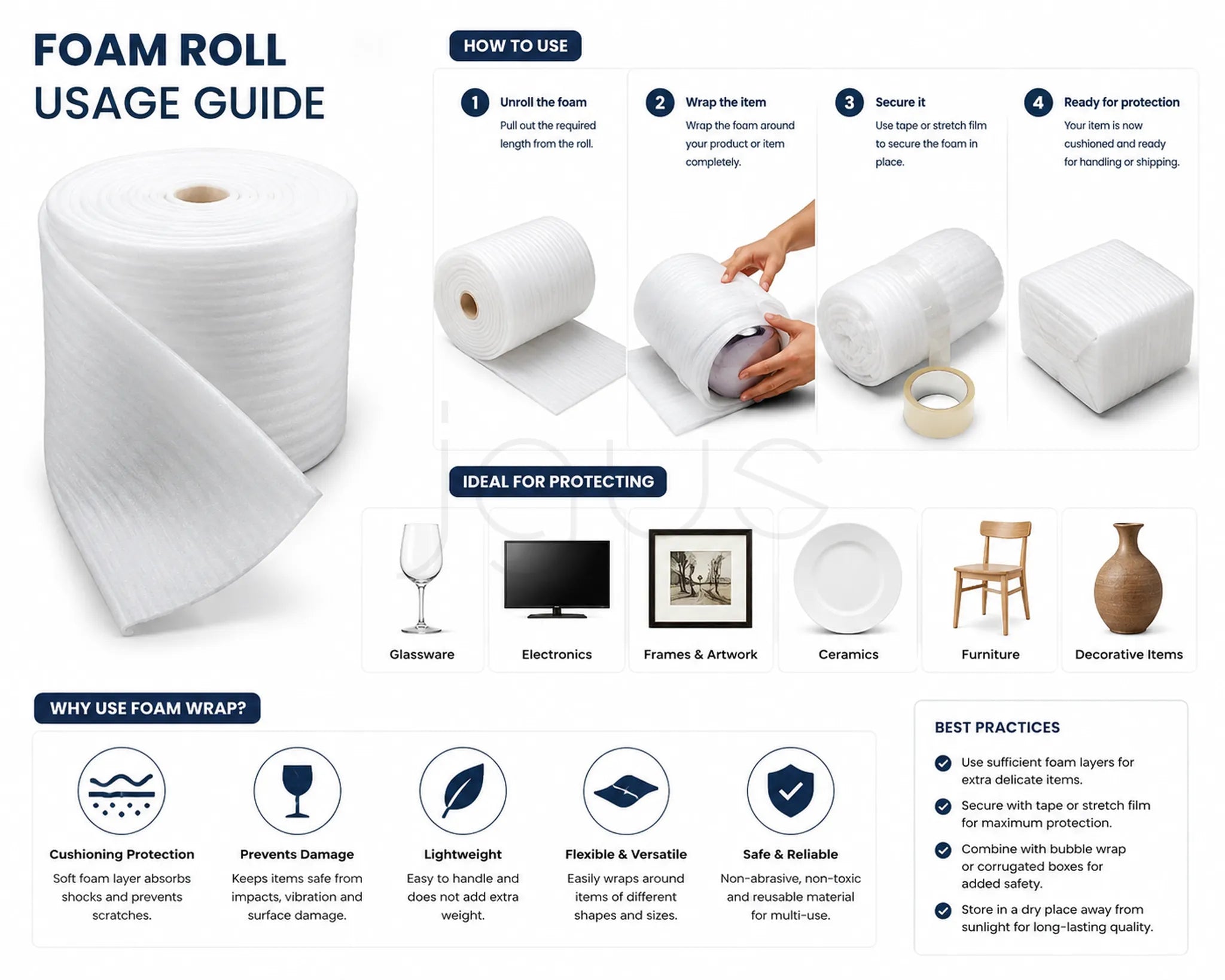 Foam Roll - 2Mm/89mtr image 3 - JGUS Pack UAE usage guide
