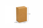 Brown rectangular block with dimensions labeled on a white background