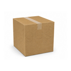 Brown cardboard box with a band on a white background