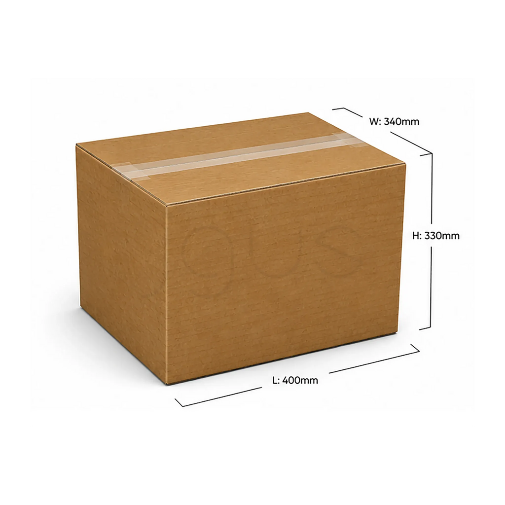 Box Medium - 40-34-33 5ply Brown Plain image 2 - JGUS Pack UAE size guide