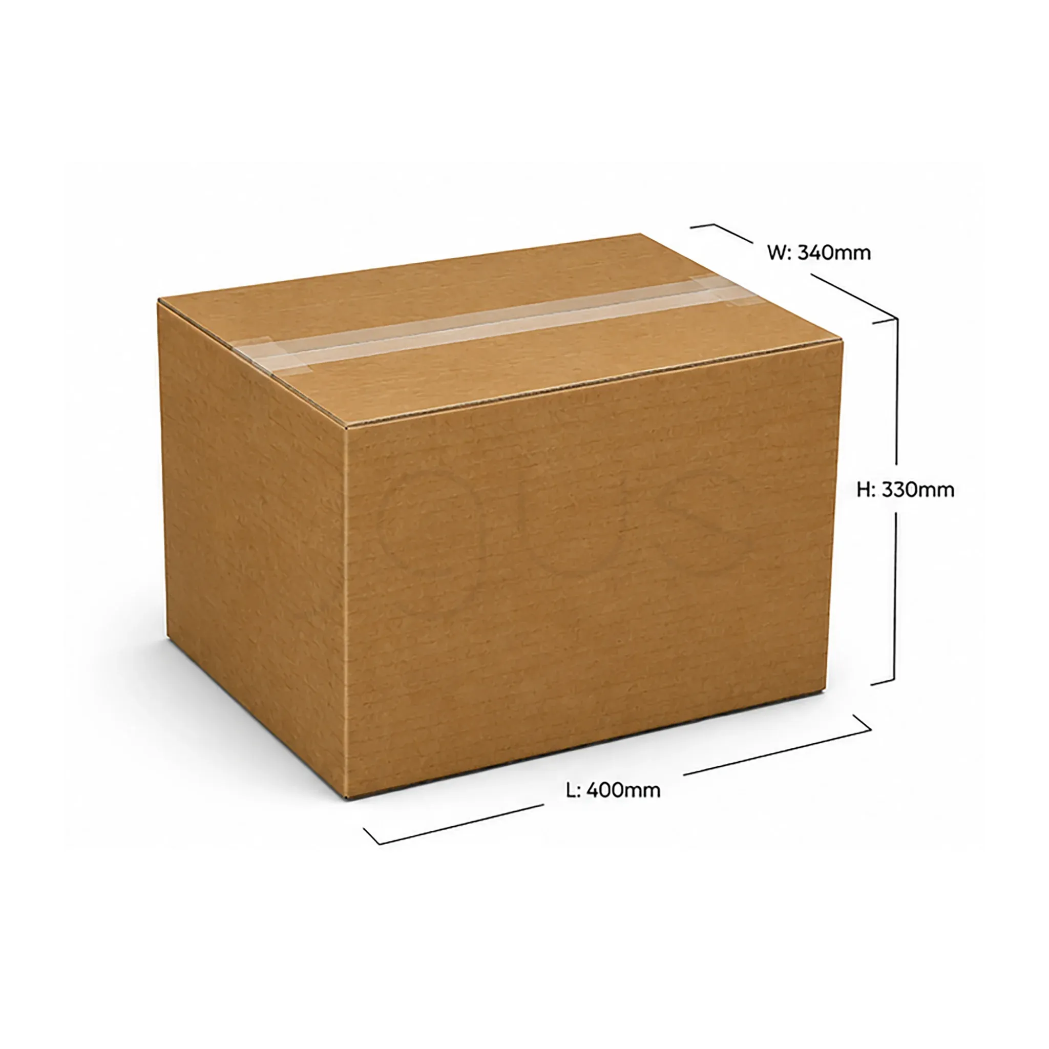 Box Medium - 40-34-33 5ply Brown Plain image 2 - JGUS Pack UAE size guide