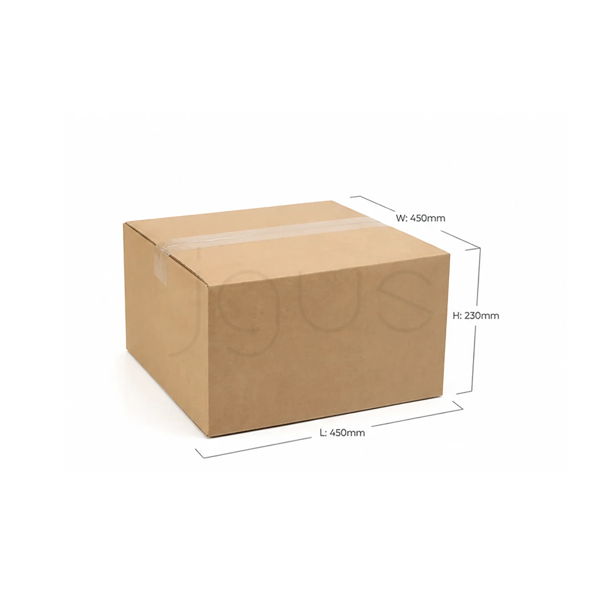 Box Medium - 45-45-23 5ply Brown Plain image 2 - JGUS Pack UAE size guide