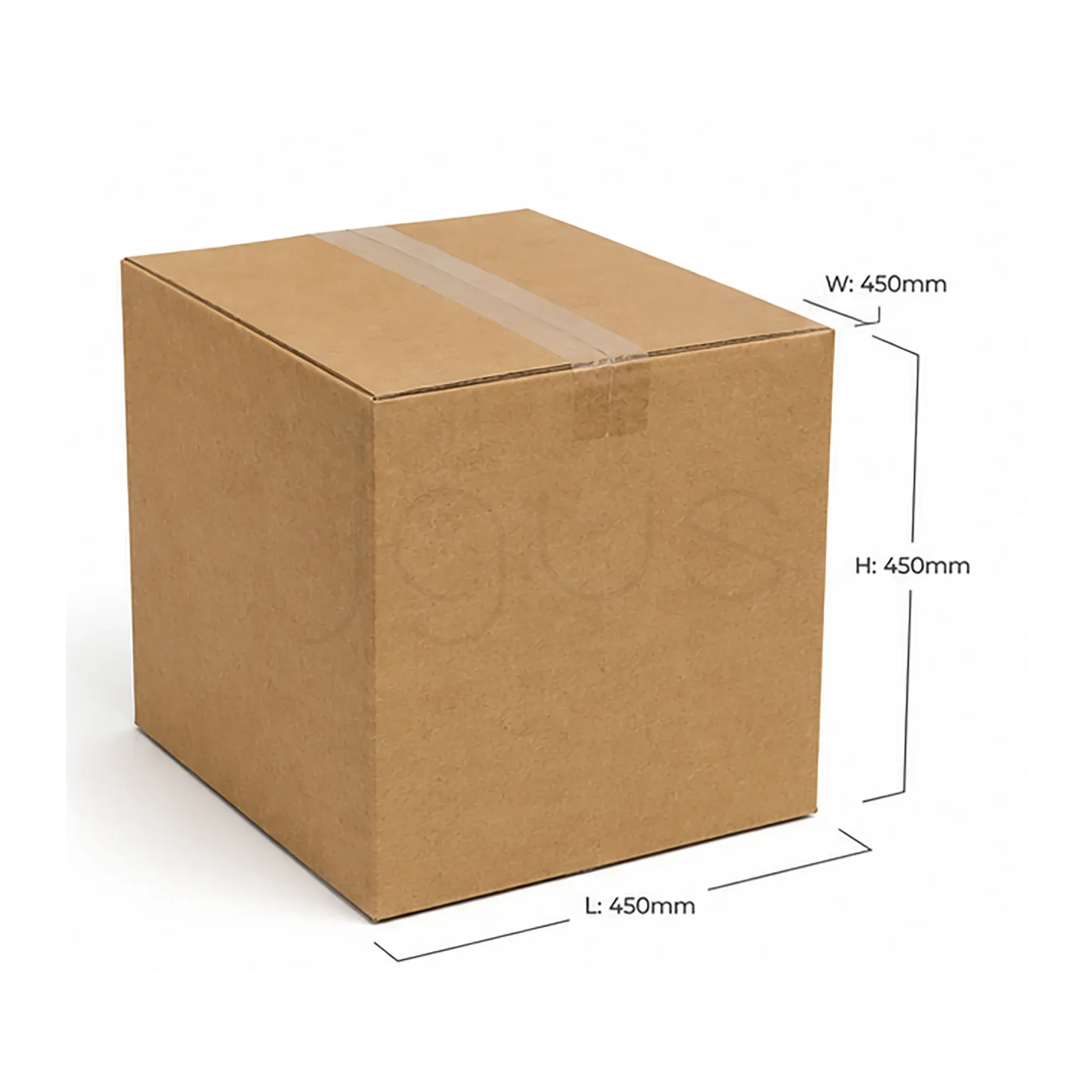 Box Medium - 45-45-45 5ply Brown Plain image 2 - JGUS Pack UAE size guide