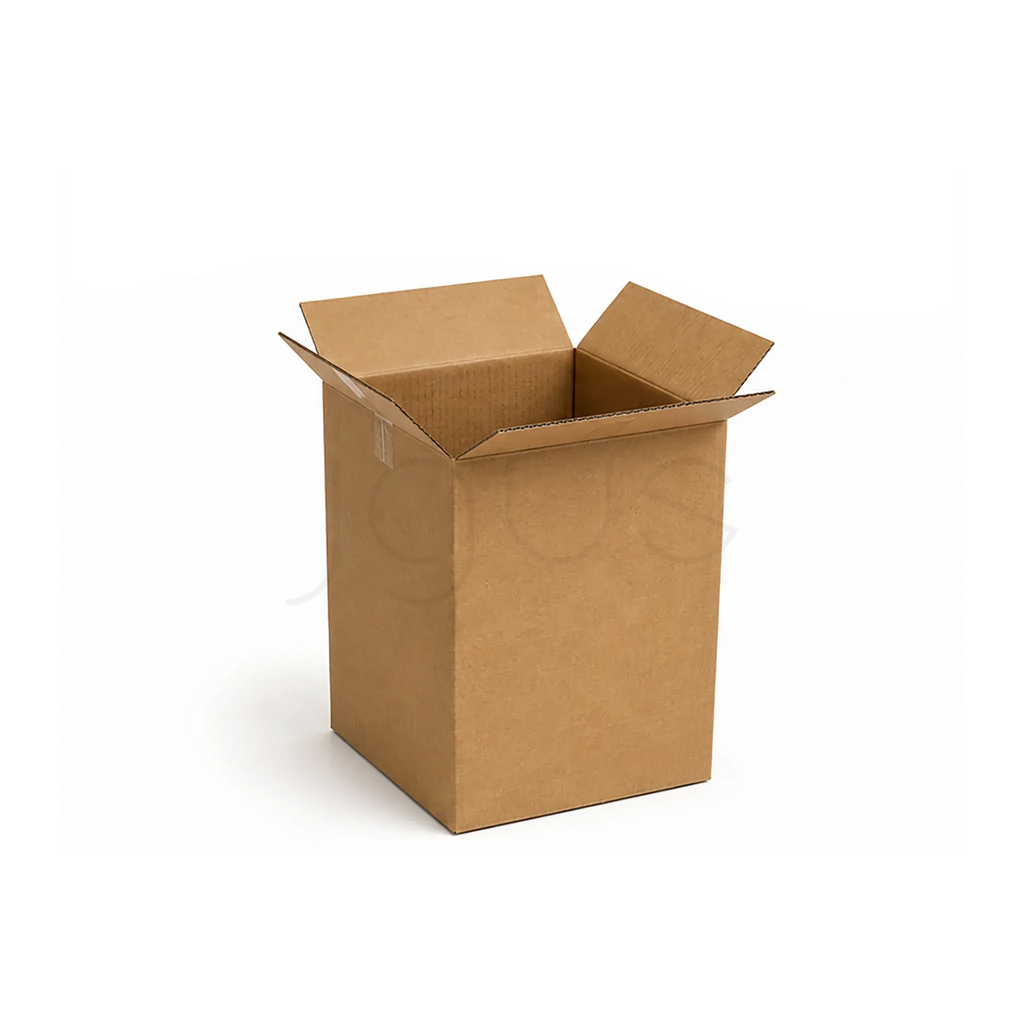 Open cardboard box on a white background