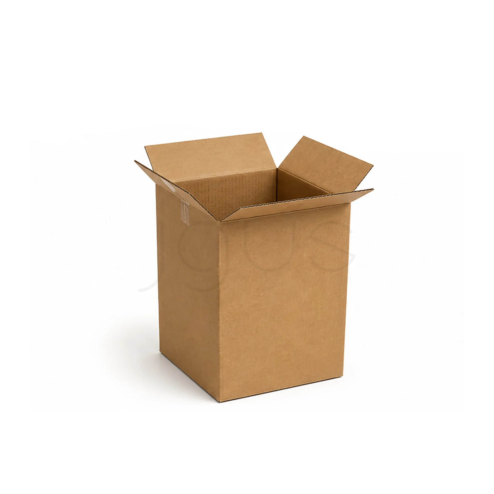 Open cardboard box on a white background
