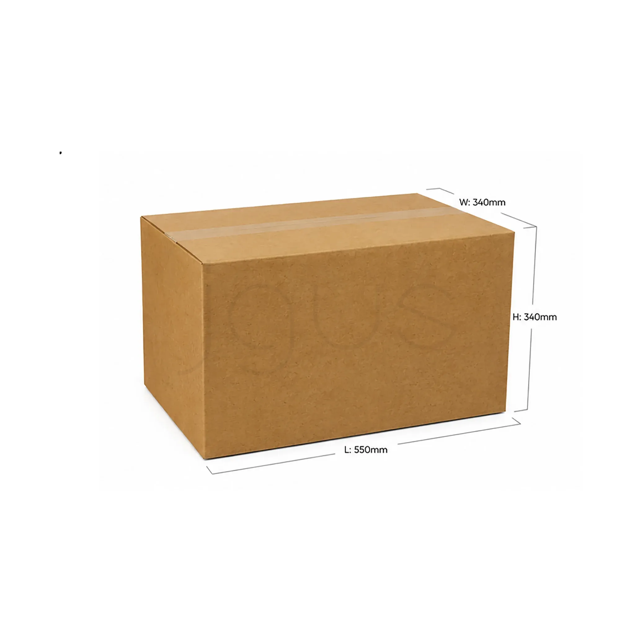 box Medium - 55-34-34 5ply Brown Plain image 2 - JGUS Pack UAE size guide