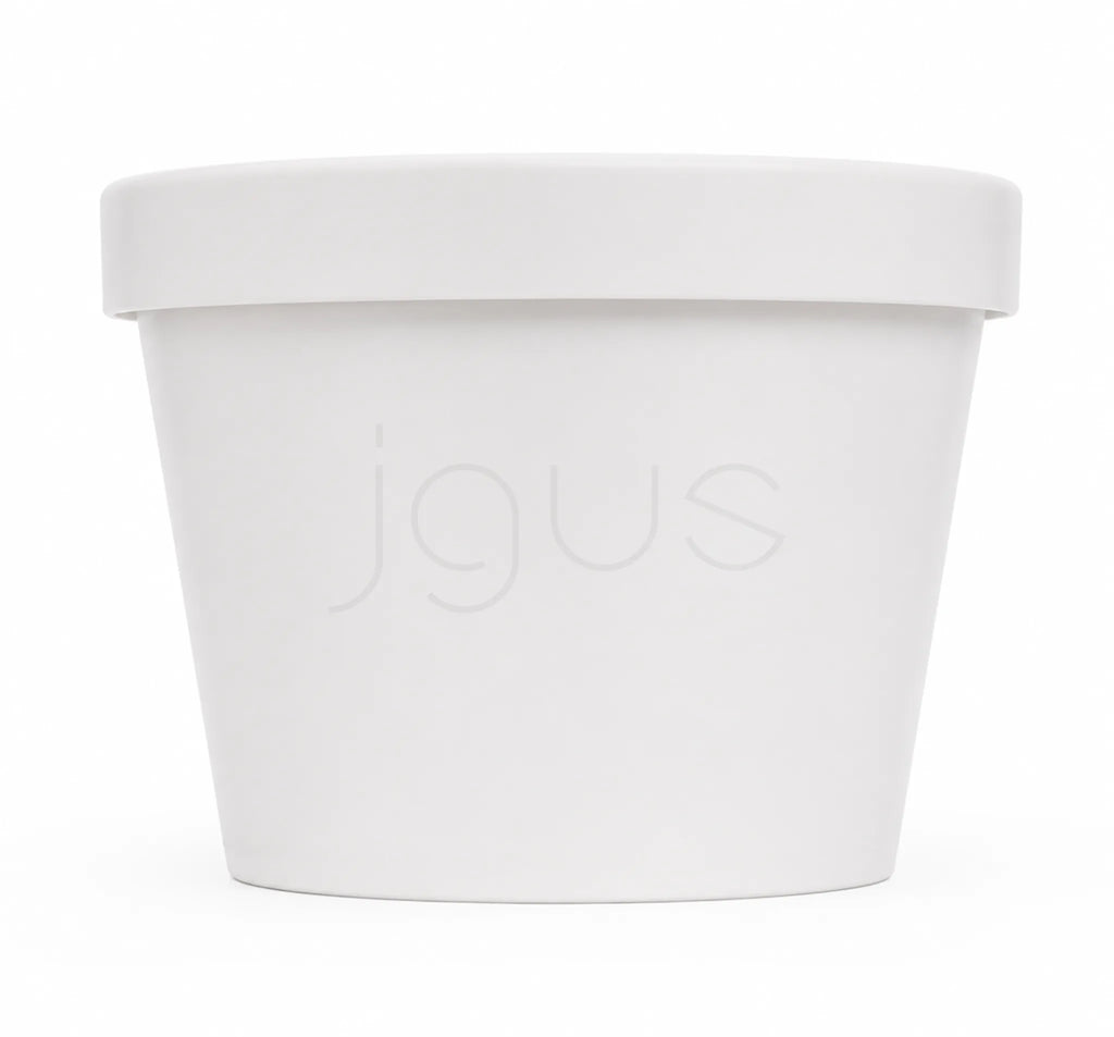 A white paper bowl with a matching lid set against a plain white background.