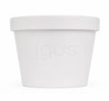 A white paper bowl with a matching lid set against a plain white background.